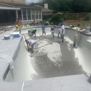 Pool Being Acid Washed By Seven Bridges Pools